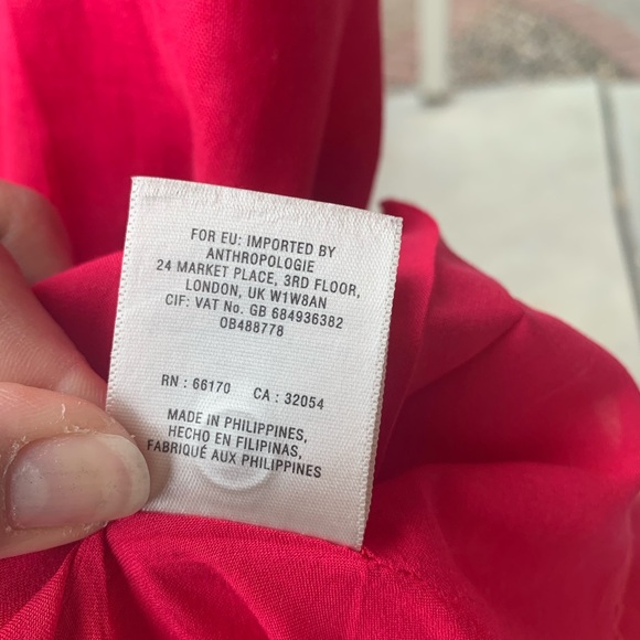 HD in Paris Anthropologie Printemps Linen Shirtdress Size 2 Raspberry color - Picture 8 of 16